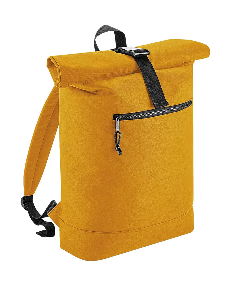 Recycled Roll-Top Backpack Bag Base BG286 Mustard