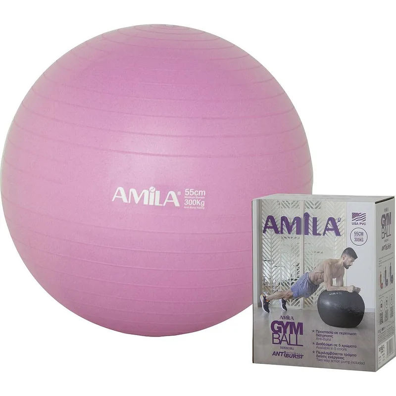 Μπάλα Γυμναστικής AMILA 95827 GYMBALL 55cm Ροζ