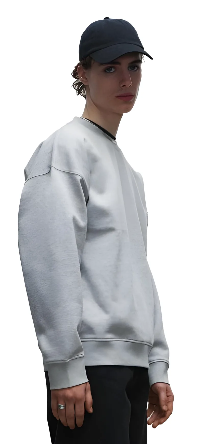 Boxy Φούτερ True Blanks by H&M 1112601 Grey Melange