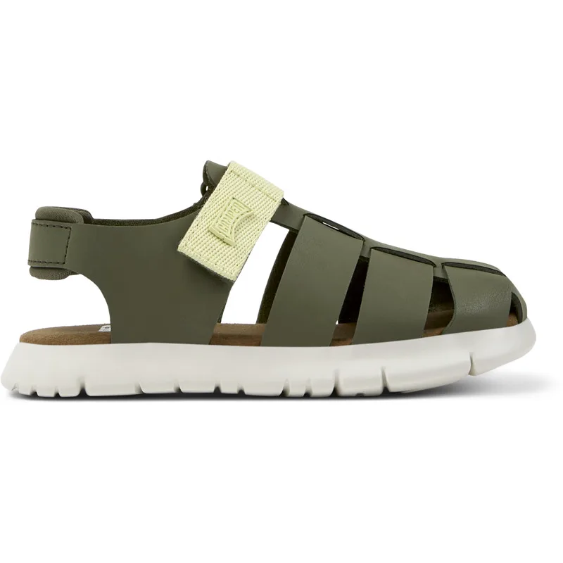CAMPER Oruga - Πέδιλα Για Παιδιά - Πράσινο, Μέγεθος 34, Smooth leather/Cotton fabric