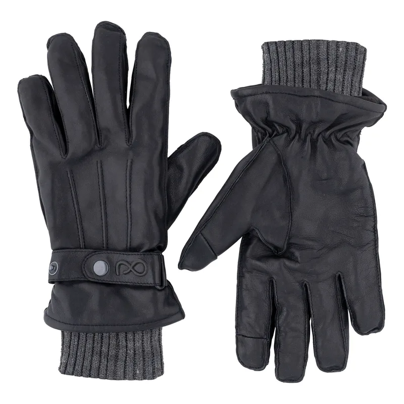 Prince Oliver μαύρα γάντια 100% goat leather