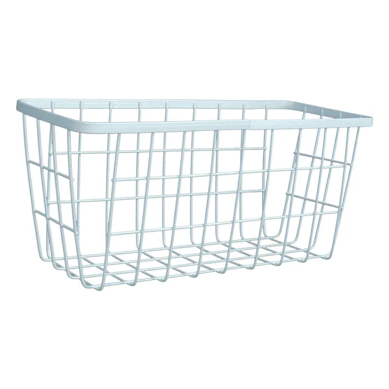 Μεταλλικό Καλάθι Αποθήκευσης 29x12x14cm Άσπρο ή Μαύρο Άσπρο