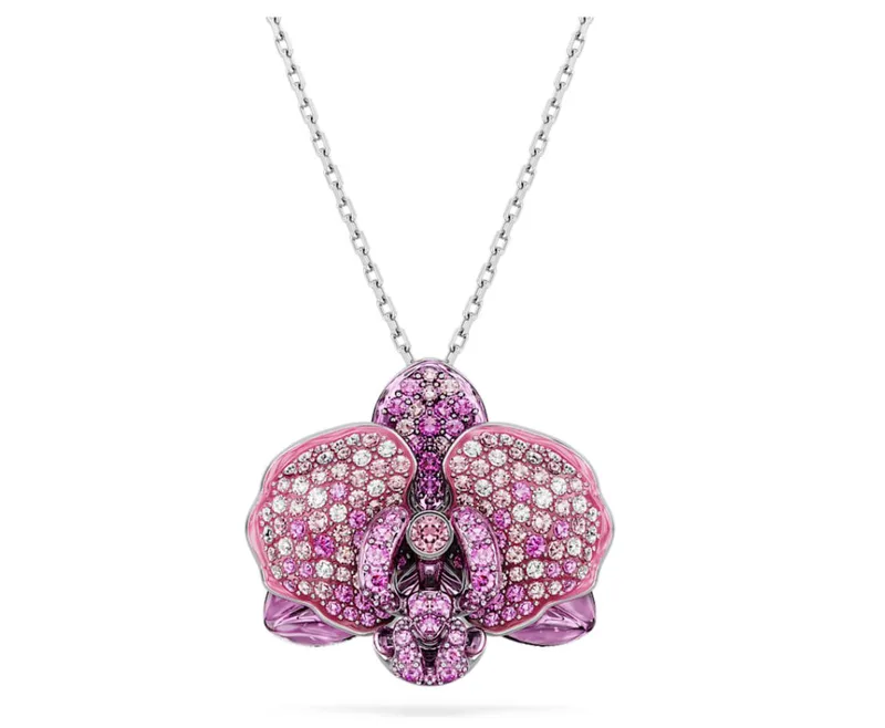 Swarovski Women's Necklace Model 5680910, 40cm, Stainless Steel, Ροζ