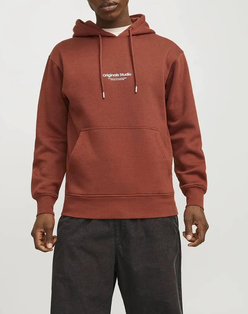 JACK&JONES JORVESTERBRO SWEAT HOOD 12241687-Brandy Brown Brown