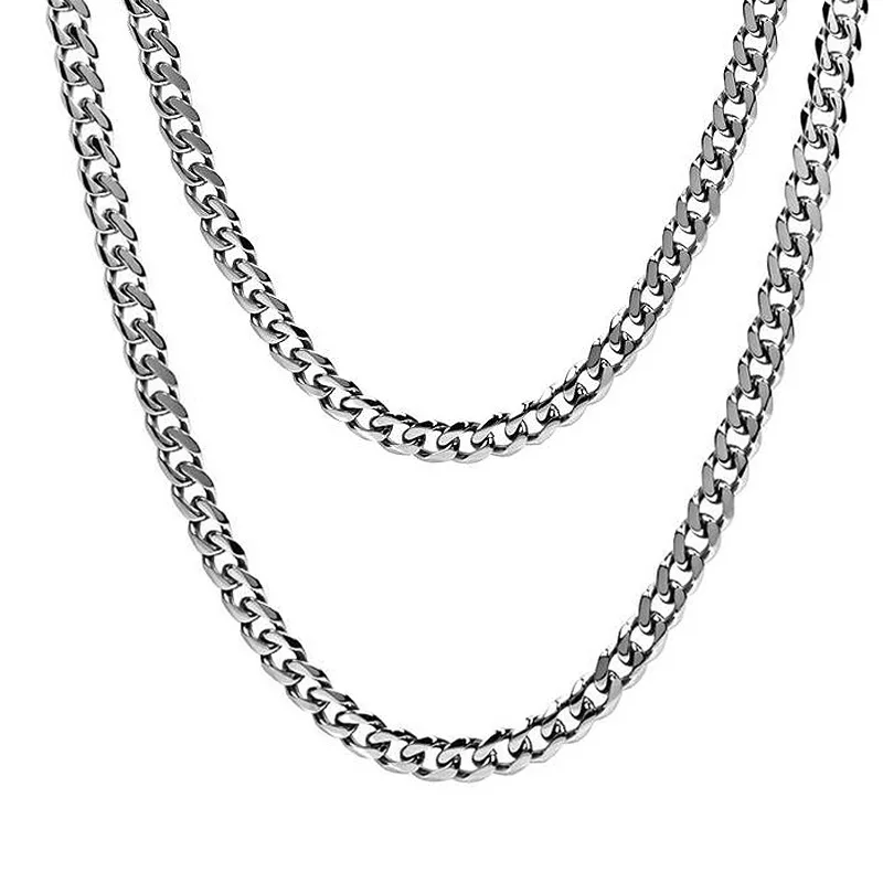 Jt Unisex αλυσίδα λαιμού ατσάλινη παχιά 8.5mm Ασημί