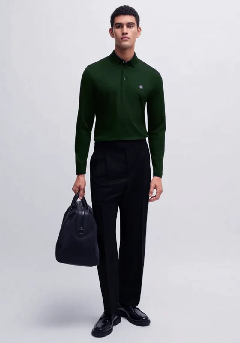 BOSS Μακρυμάνικη Polo της σειράς C Paley - 50523917 385 Open Green
