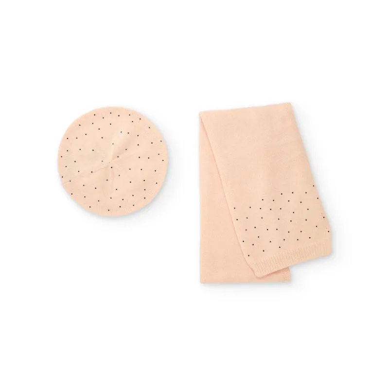 Σετ 2 τεμ.σκούφος-μπερές κορίτσι Nath-KG09A401E3-Beige