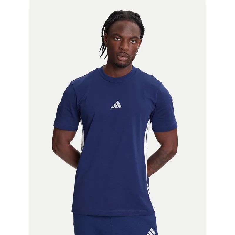adidas T-Shirt Essentials 3-Stripes JE6399 Μπλε Regular Fit
