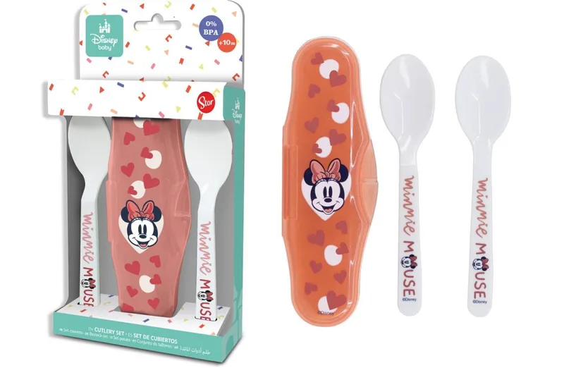 Κουταλάκια Φαγητού Με Θήκη Minnie Mouse 2Τμχ