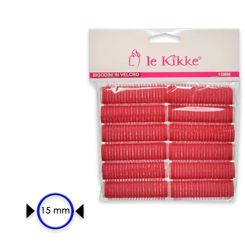 Le kikke velcro curler in bag 12 pieces diam. 1.5 cm