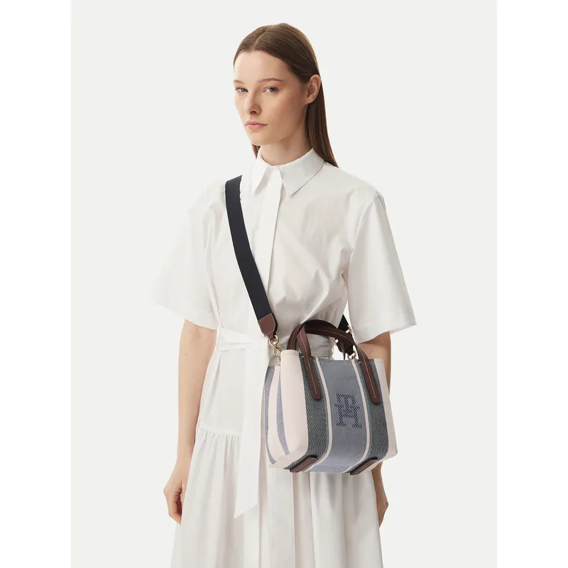 Τσάντα Tommy Hilfiger Th City Mini Satchel Jacquard AW0AW18732 Μπλε