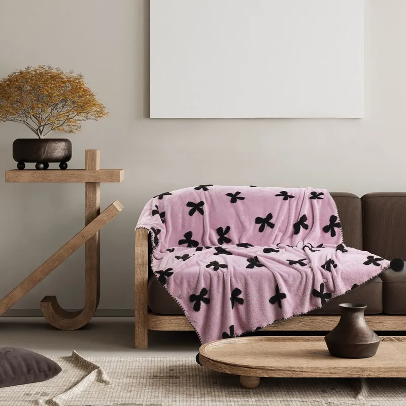 ΚΟΥΒΕΡΤΑ ΚΑΝΑΠΕ DAS HOME JACQUARD FLEECE 1381 LILAC (130X170CM)