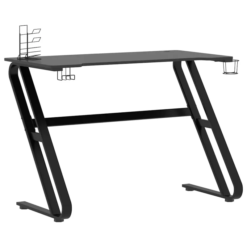 vidaXL Γραφείο Gaming Μαύρο 110 x 60 x 75 εκ. με Πόδια σε Σχήμα ΖΖ