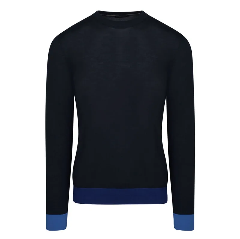 Prince Oliver Πλεκτή Μπλούζα Μπλε (Modern Fit) New Arrival