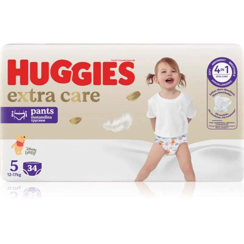 Huggies Extra Care Pants Size 5 πάνα - βρακάκι μιας χρήσης 12 - 17 kg 34 τμχ