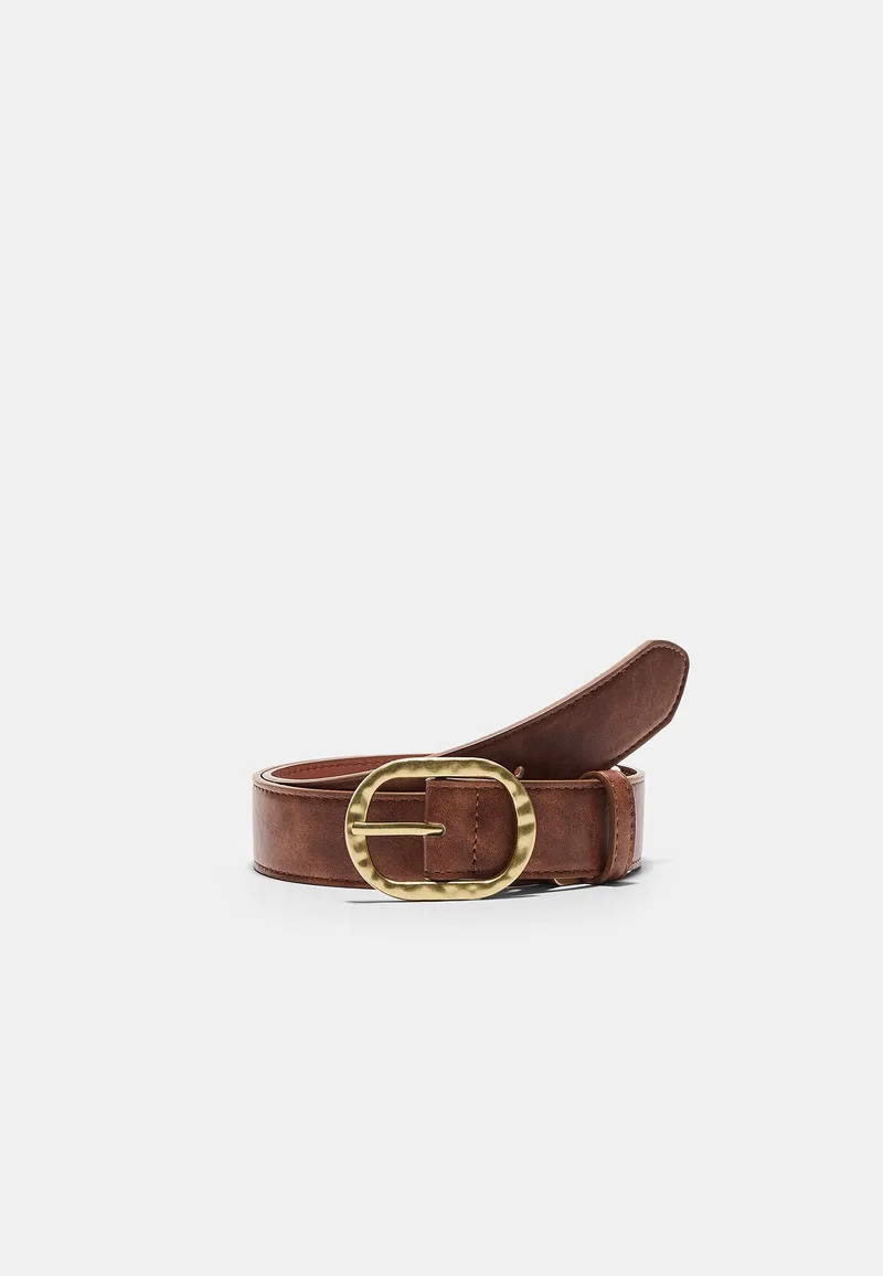 Stradivarius Βασική Ζώνη Με Αγκράφα Καφέ 70