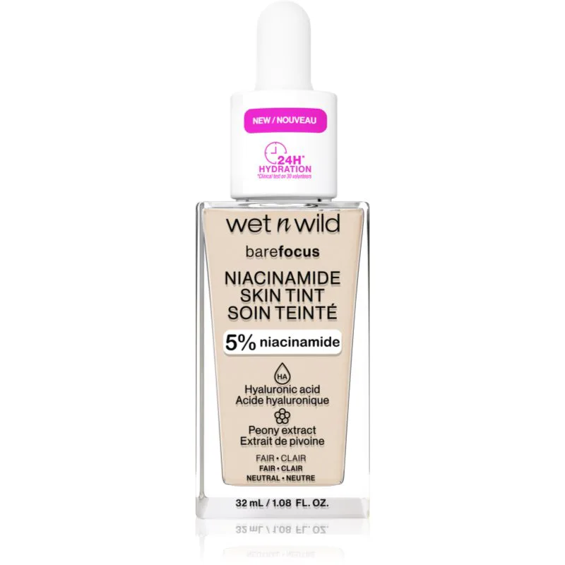 Wet n Wild BareFocus Niacinamide Skin Tint ελαφρύ ενυδατικό μεικ απ απόχρωση Fair (Neutral) 32 ml