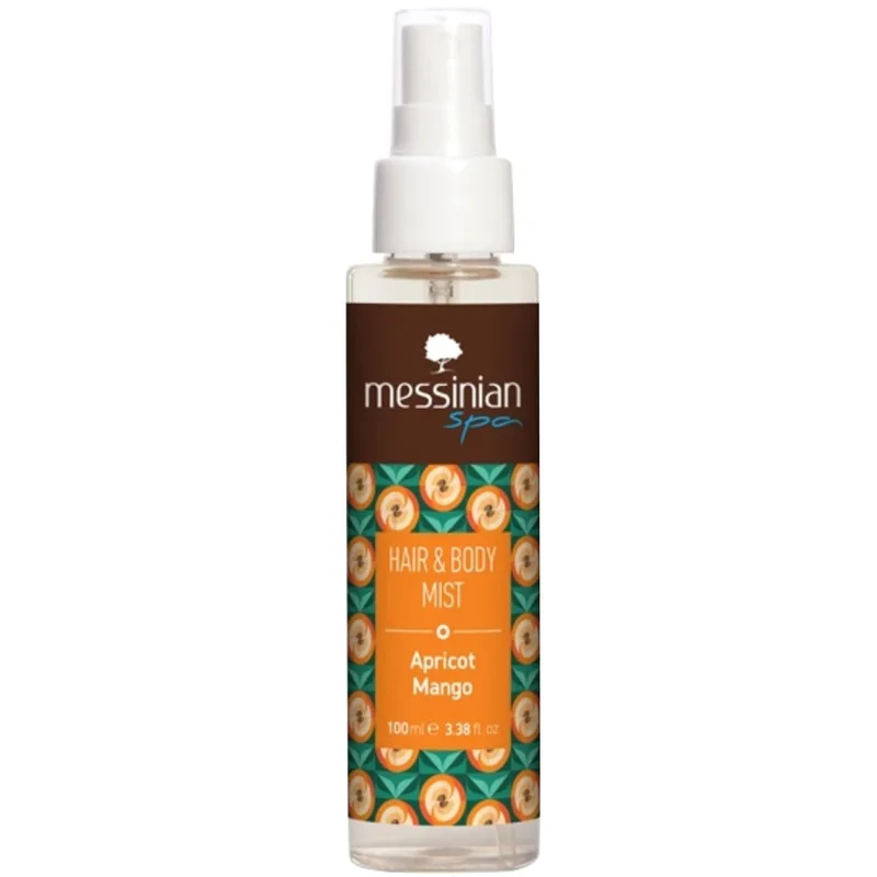 Messinian Spa Apricot & Mango Hair & Body Mist Ενυδατικό Mist Μαλλιών & Σώματος με Φρουτώδες Άρωμα Βερίκοκο & Μάνγκο 100ml