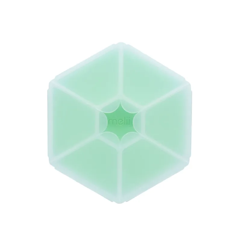 Φαγητοδοχείο Πλαστικό Με 6 Χωρίσματα Snackle Box Hexagon Mint Melii MEL23730 (Υλικό: Πλαστικό, Χρώμα: Μέντα) - Melii - MEL23730