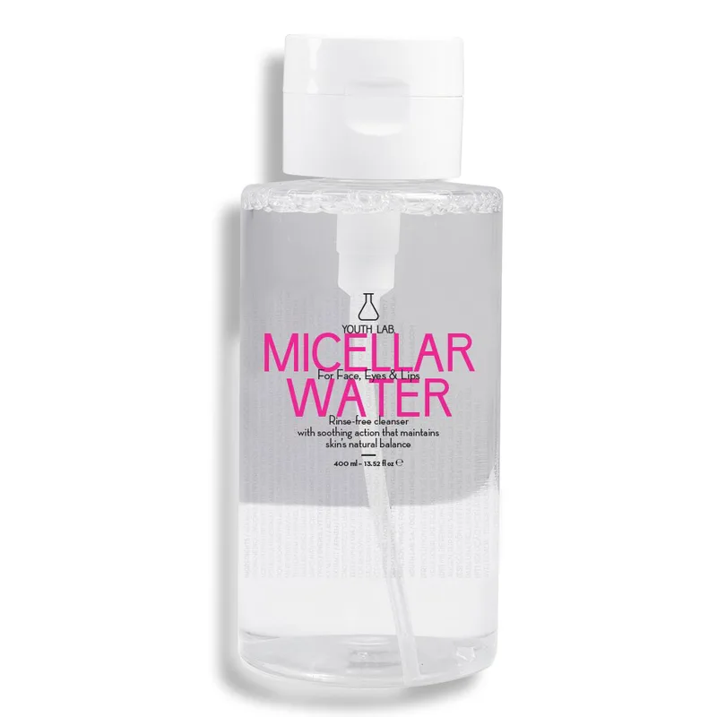 Youth Lab Micellar Water for Face, Eye & Lips Cleancer Νερό Καθαρισμού Προσώπου για την Αφαίρεση Αδιάβροχου Μακιγιάζ, Ρύπων & Λιπαρότητας 400ml