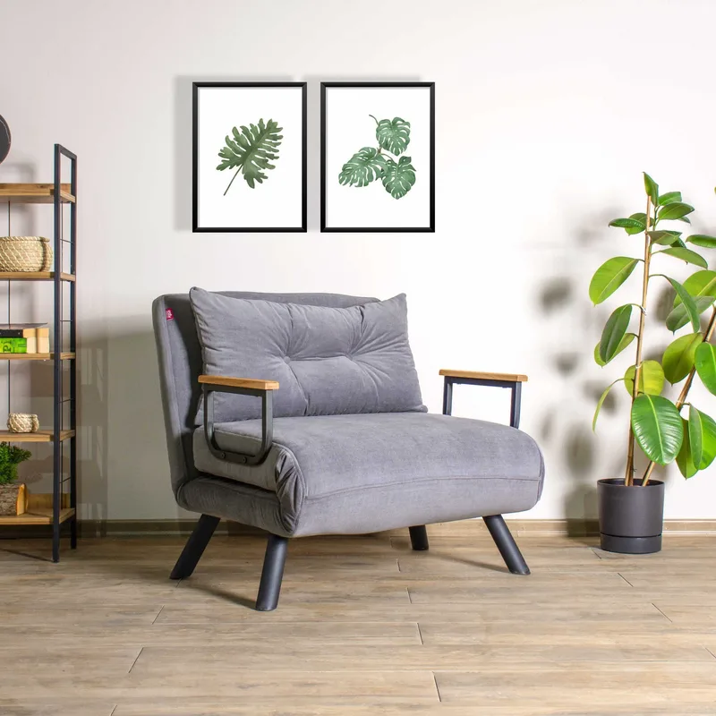Πολυθρόνα Κρεβάτι Sando Single - Grey 859Ftn2313 (67x41x50)
