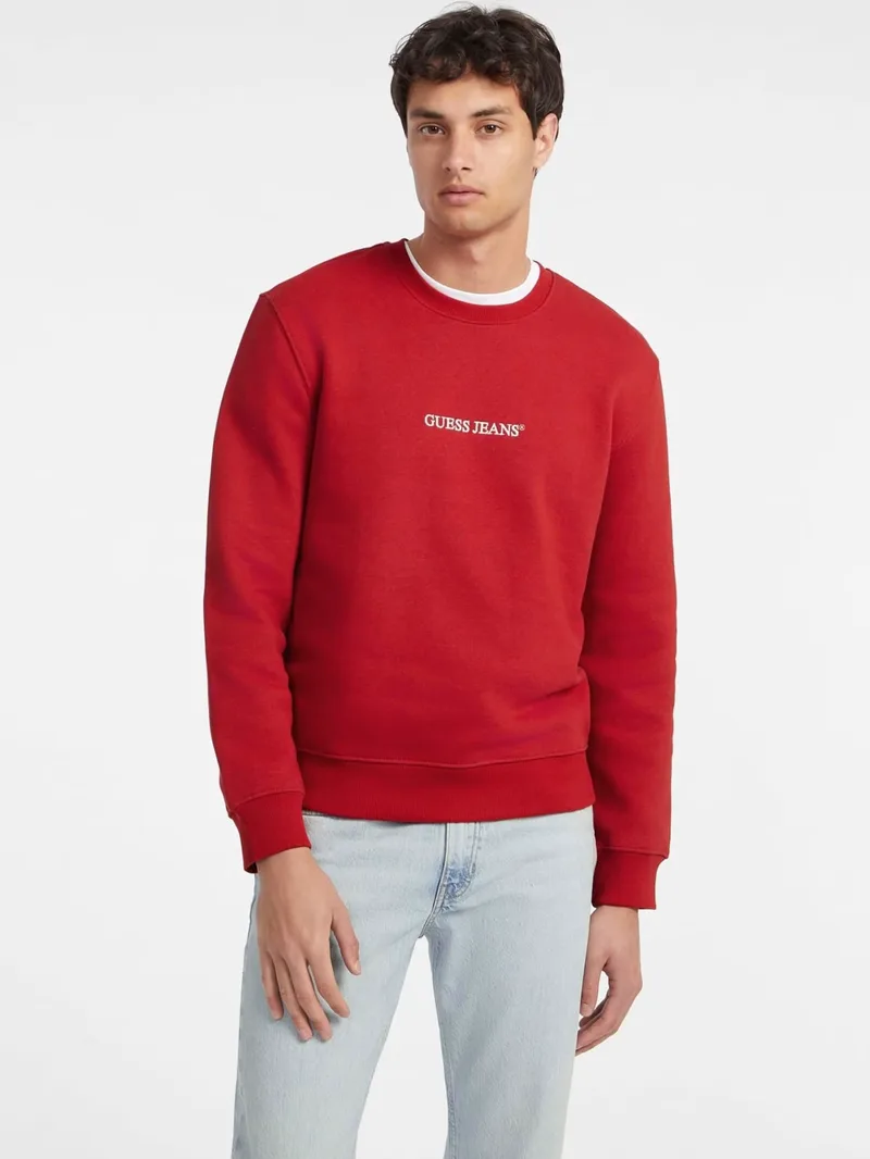 Guess Jeans Ανδρικό Φούτερ Λαιμόκοψη M4YQ19K9V31-G585 Κόκκινο