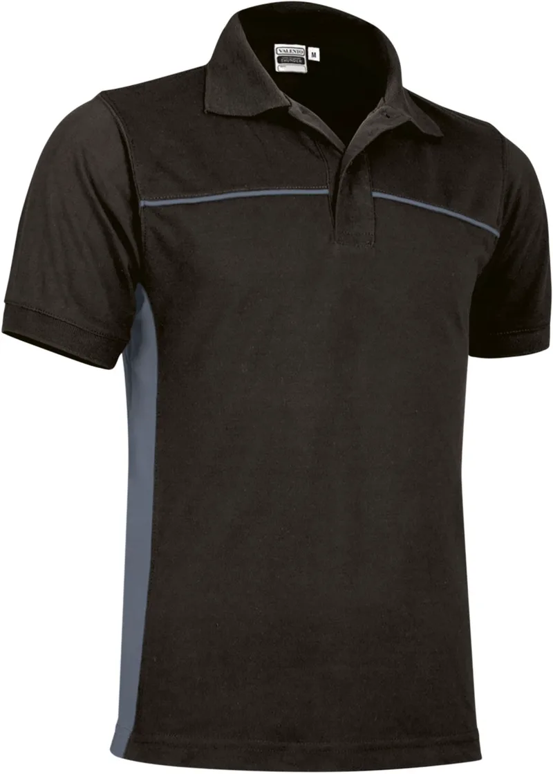 Κοντομάνικο Polo Shirt THUNDER Valento POVATHUNG Black-Cement Grey