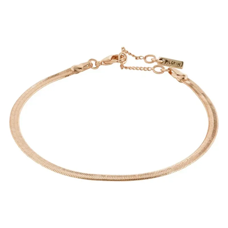Rose gold Pilgrim Flat Snake Bracelet Joanna 632214002 632214002 Ορείχαλκος