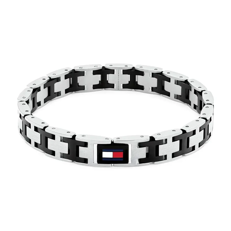 TOMMY HILFIGER Βραχιόλι από ανοξείδωτο ατσάλι Silver & Black 2790684