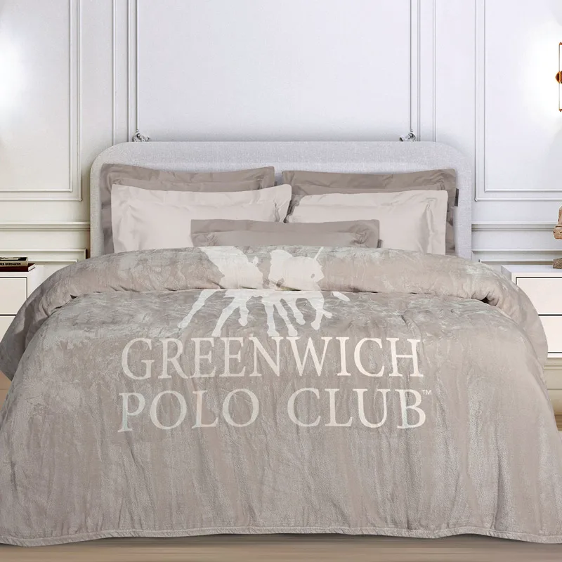 Κουβέρτα Fleece Μονή 160x240 Greenwich Polo Essential 3490 Taupe 160x240