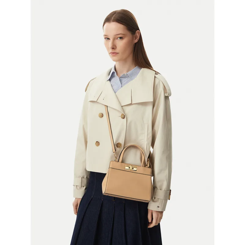 Τσάντα Tommy Hilfiger Th Modern Mini Satchel AW0AW18726 Ανοιχτό καφέ