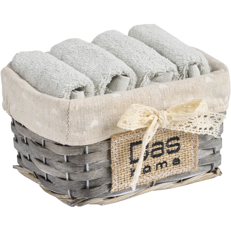 Λαβέτες Χεριών Σετ 4τμχ Das Home Soft 4002 Light Green 30x30