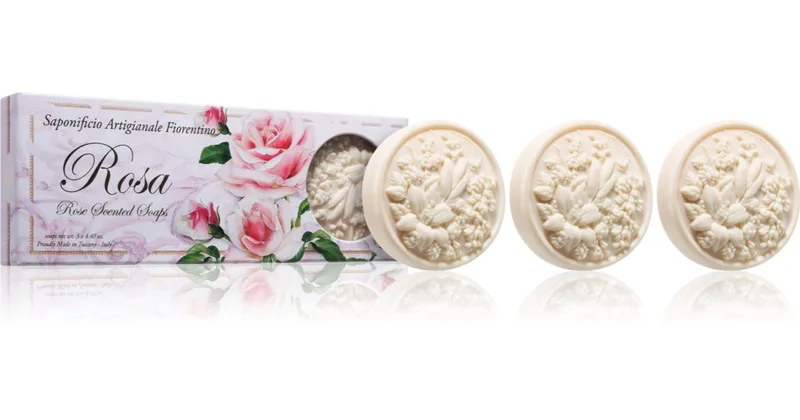 Saponificio Artigianale Fiorentino Rose Set solid soap set 125 g