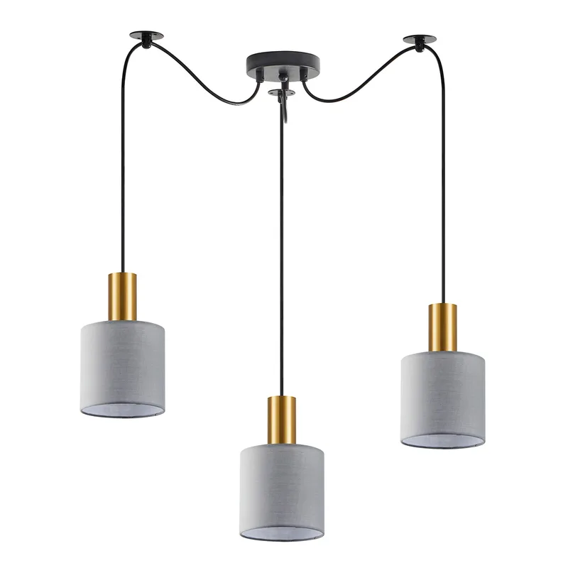 Φωτιστικό Οροφής Τρίφωτο Homelighting 77-8605 Gold/Grey