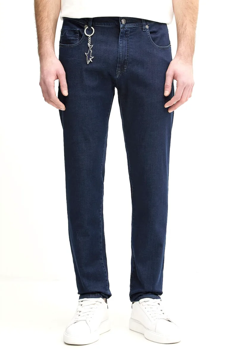 PAUL&SHARK ΠΑΝΤΕΛΟΝΙ JEANS STRETCH GIZA COTTON FINE EGYPTIAN YARN ΜΠΛΕ