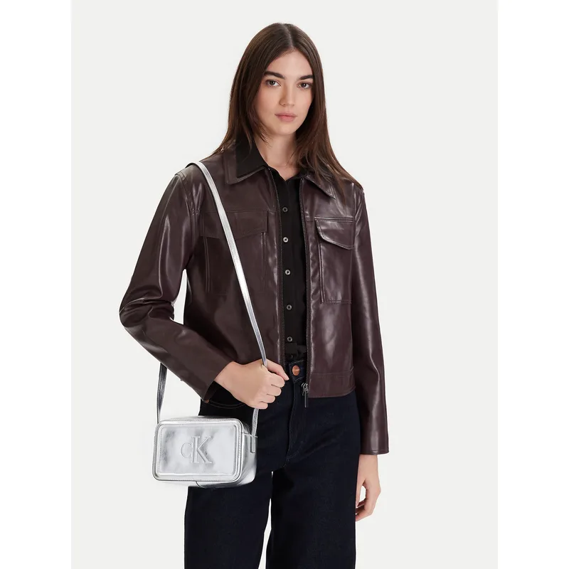 Τσάντα Calvin Klein Bold Ck Metallic Camera Bag LV04F3331G Ασημί