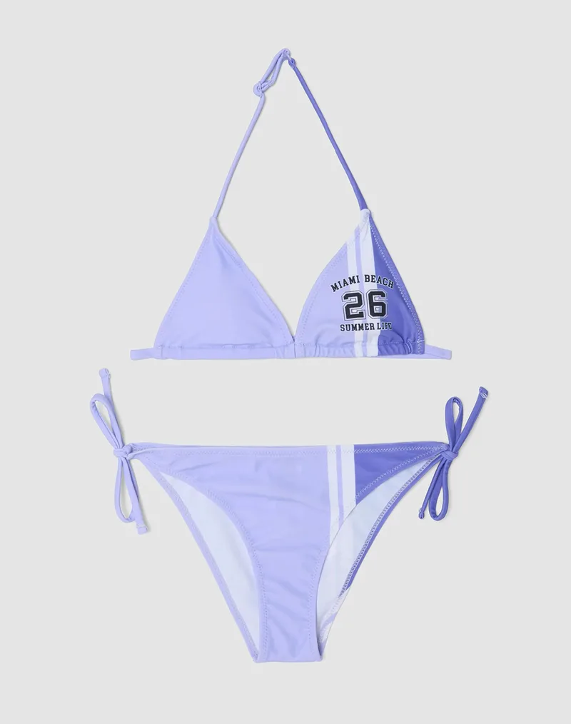 OVS BIKINI LETTERING STRIPES 2617062-VIOLET/BLACK Violet