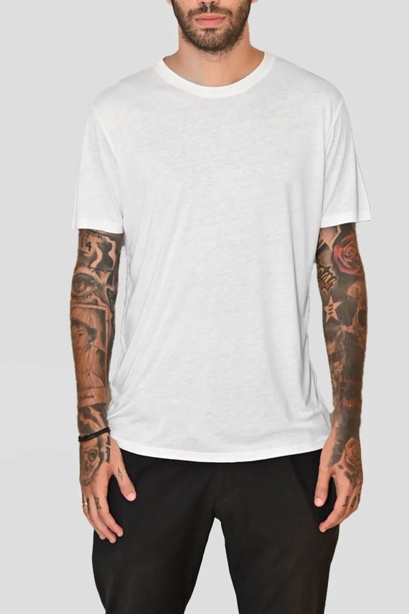 MONK Ανδρικό Λευκό Cotton T-shirt In White