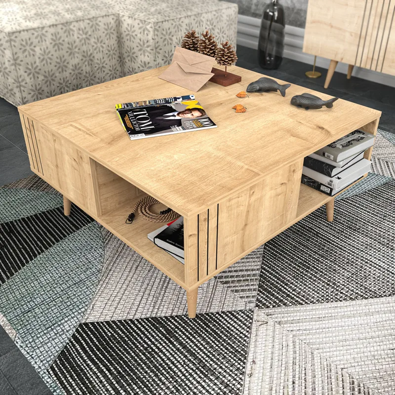 Τραπεζάκι Σαλονιού Ronas - Oak 322Rtc1212 89,6x46,5x89,6 cm