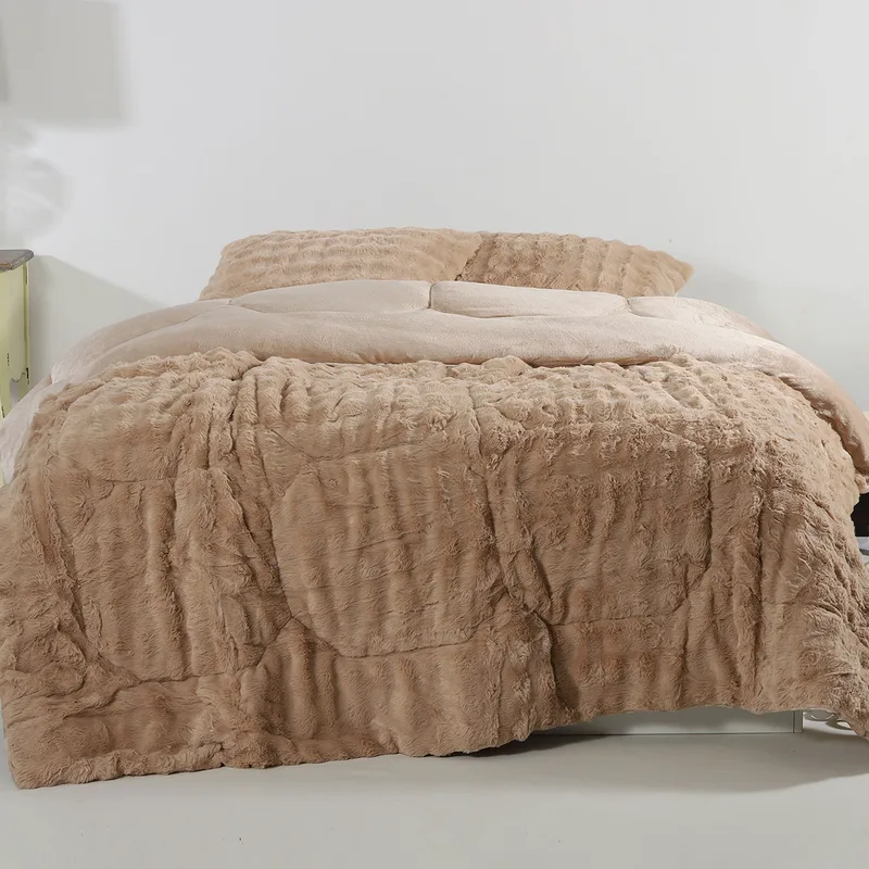 Γούνινο Κουβερτοπάπλωμα King Size (Σετ 240x260) Silk Fashion Burble L.Brown
