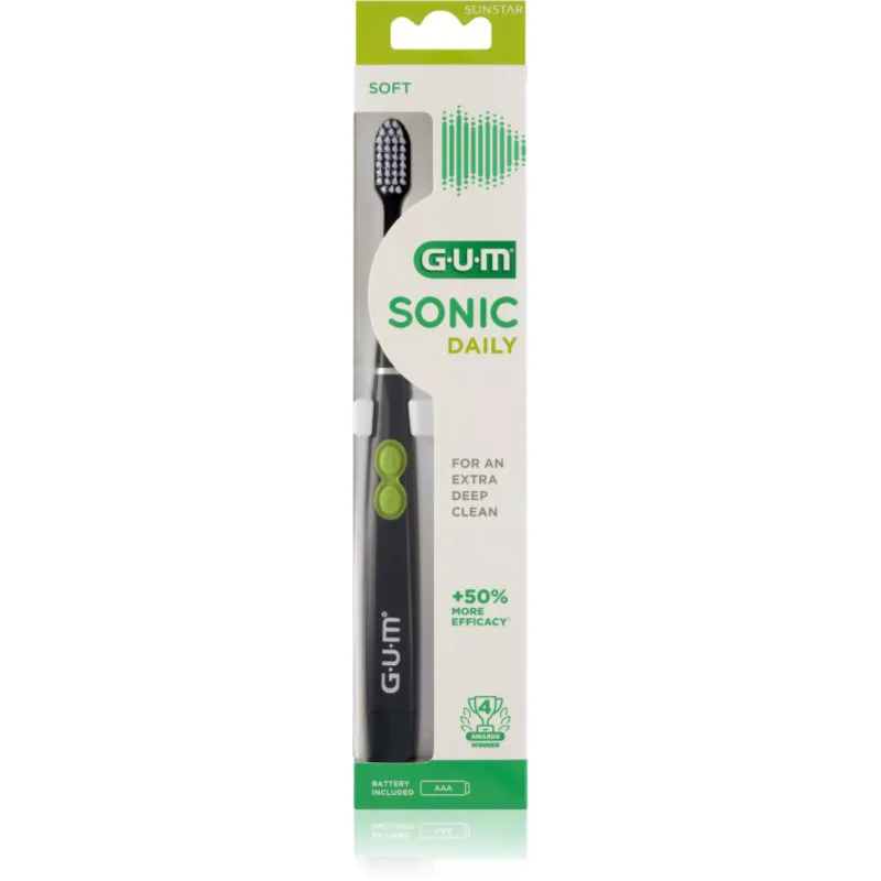 G.U.M Sonic Daily ηχητική οδοντόβουρτσα Black 1 τμχ