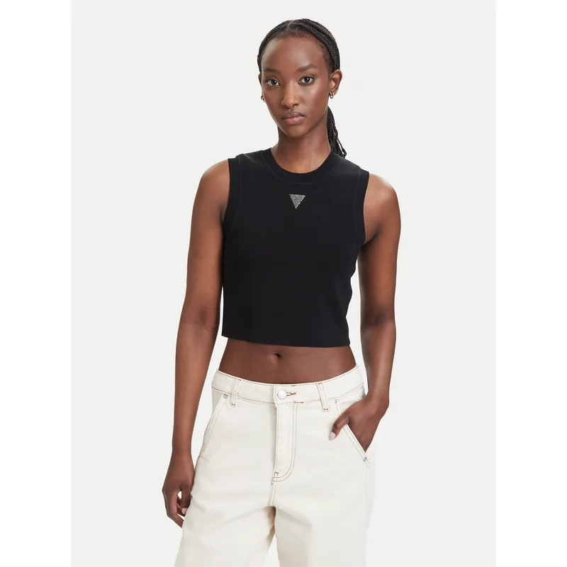 Guess Τοπ W4GZ34 Z3F40 Μαύρο Slim Fit