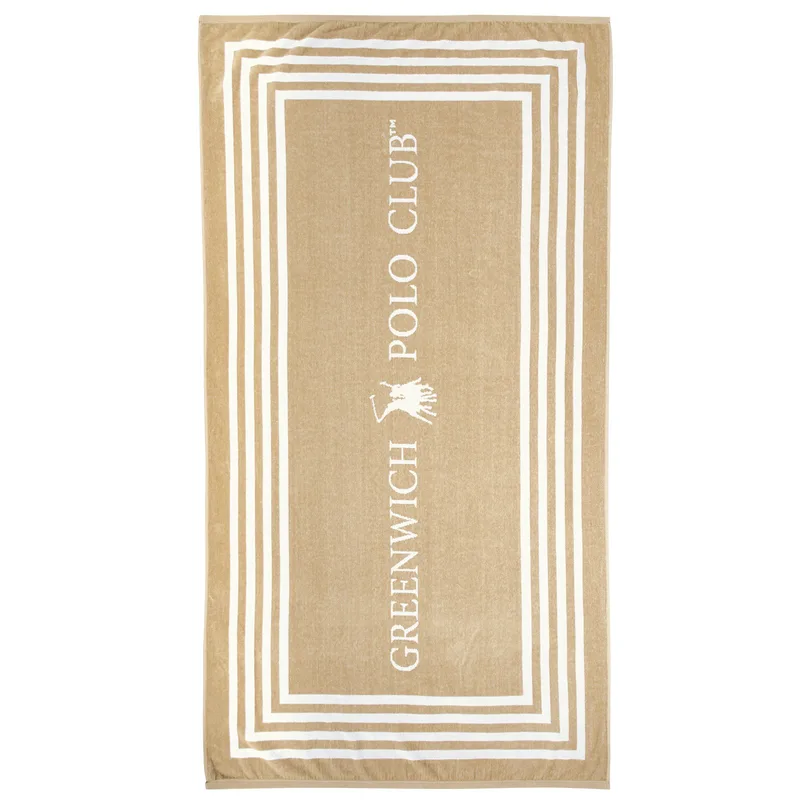 Πετσέτα Θαλάσσης Greenwich Polo Club 4053 Black- Taupe 90x170