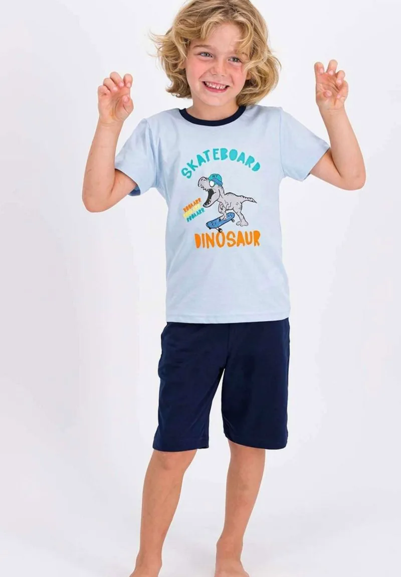 Πιτζάμα παιδική Rolypoly Dinosaur Skate RP1694-Γαλάζιο