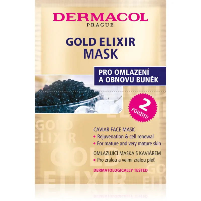 Dermacol Χρυσό Elixir μάσκα προσώπου με χαβιάρι 2x8 γρ