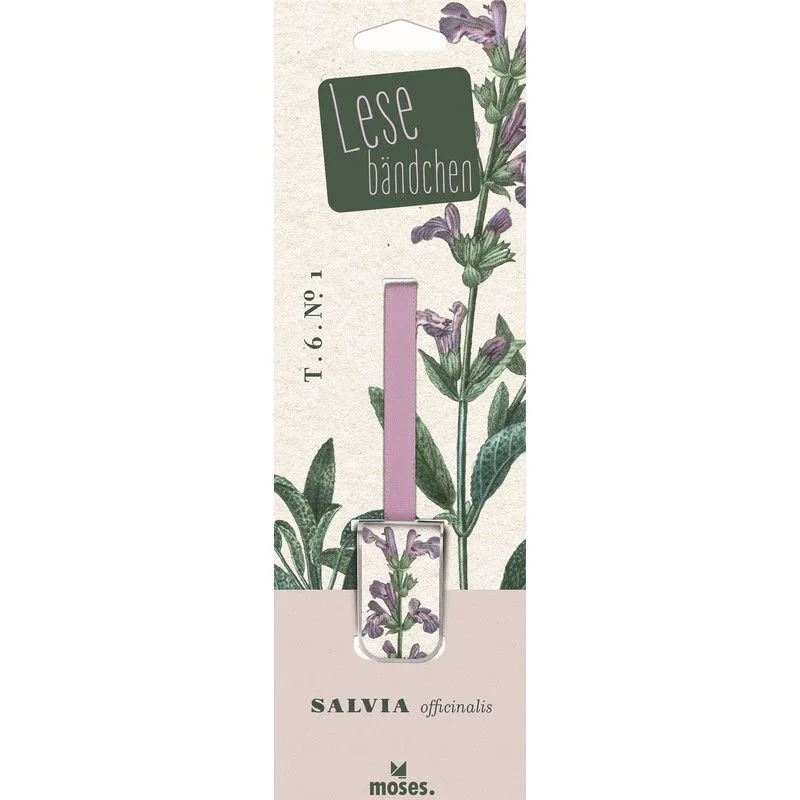 Σελιδοδείκτης με κλιπ και κορδέλα Moses - Ribbon bookmark Salbei