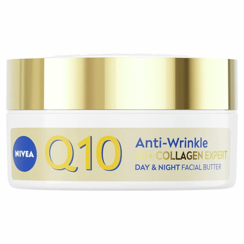 Nivea Q10 Collagen Expert Facial Butter Αντιρυτιδική Κρέμα Πλούσιας, Κρεμώδους Υφής Προσώπου, Λαιμού & Ντεκολτέ Ημέρας & Νύχτας για Πολύ Ξηρή & Χαλαρή Επιδερμίδα 50ml