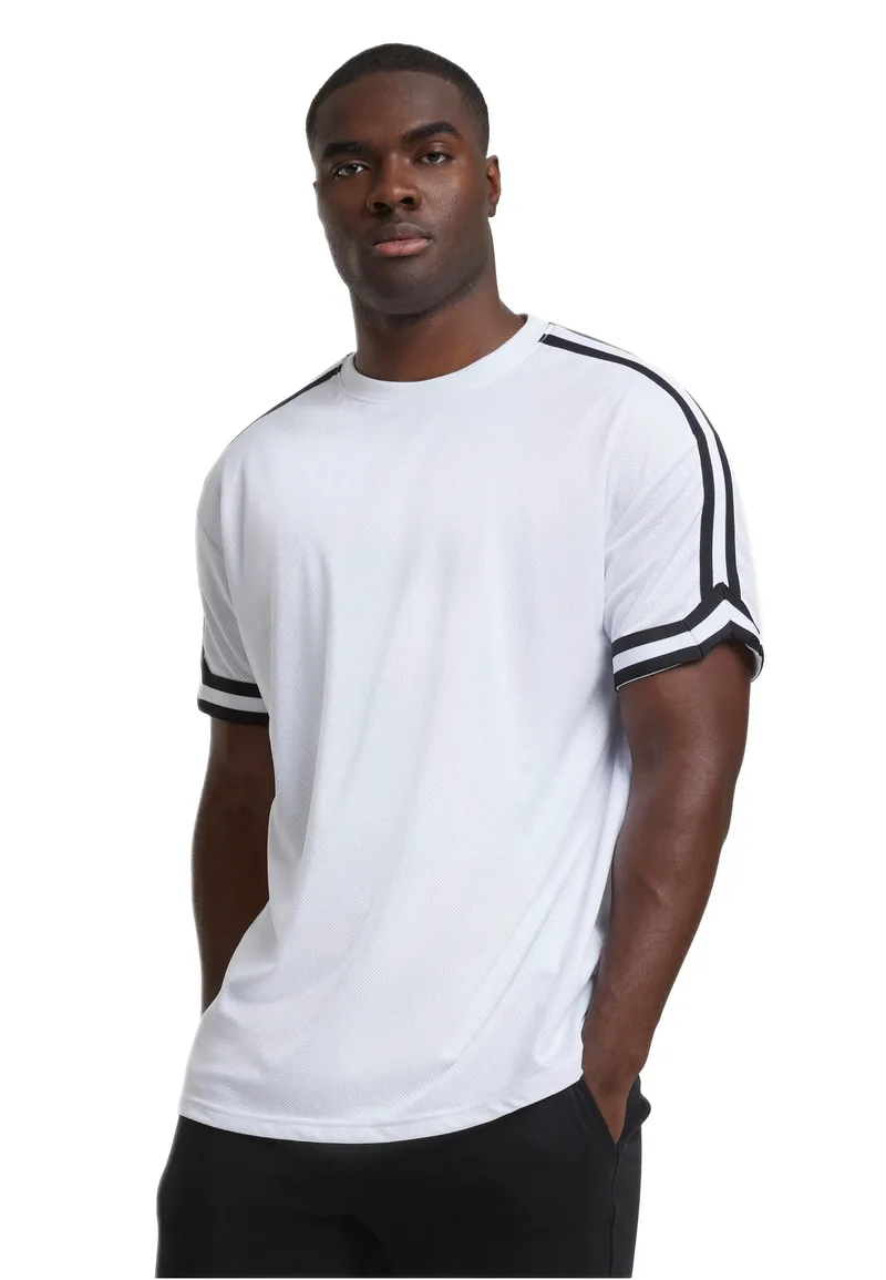 Oversized Stripes Mesh Tee Urban Classics TB2890-00220 White