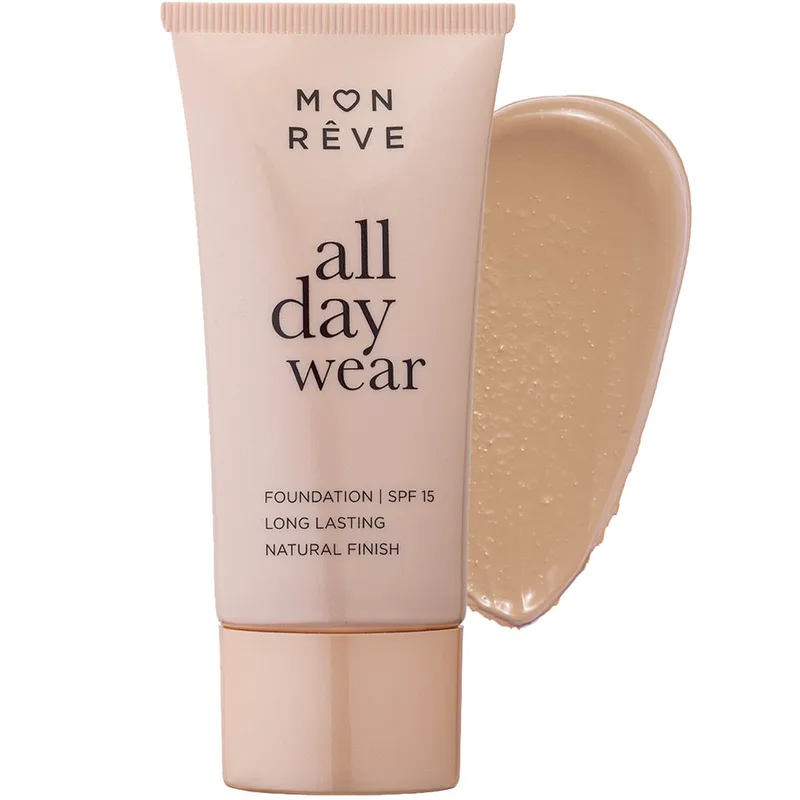 Mon Reve All Day Wear Matte Foundation Spf15 with Medium to High Coverage Foundation για Μέτρια προς Υψηλή Κάλυψη & Φυσικό Ματ Αποτέλεσμα 35ml - 104