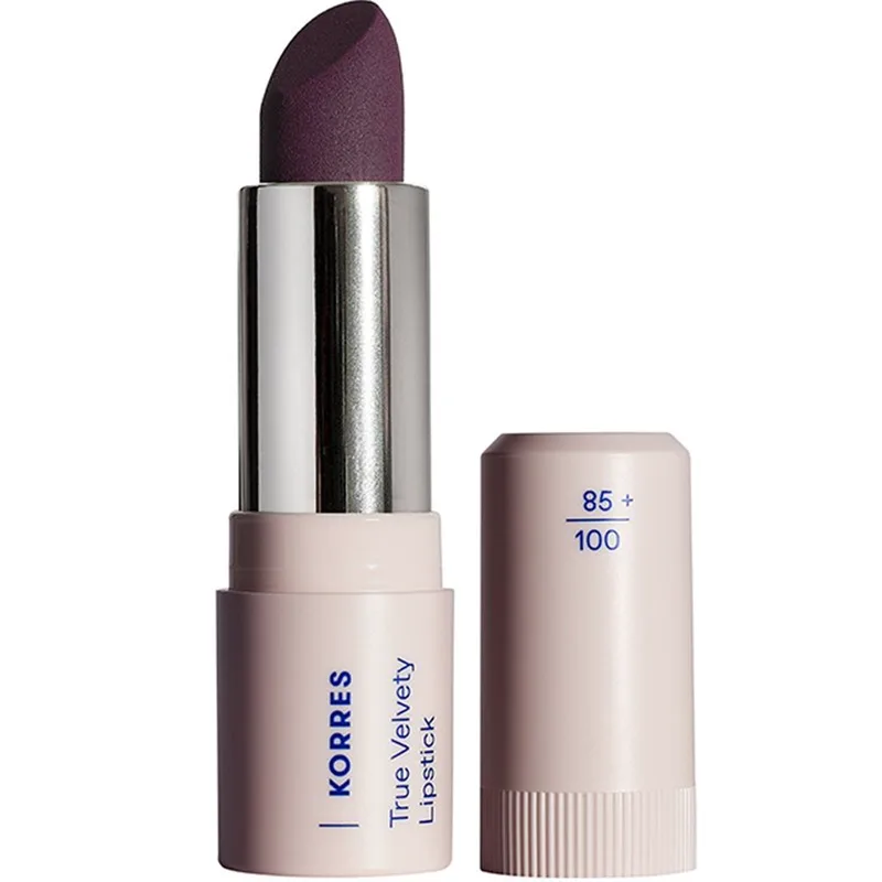 Korres True Velvety Lipstick Κραγιόν με Κρεμώδη υφή & Πλούσιο Χρώμα με Μόλις Ένα Πέρασμα 3g - 29 Deep Berry
